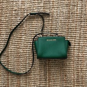 Michael Kors Selma Saffiano Green Leather Purse